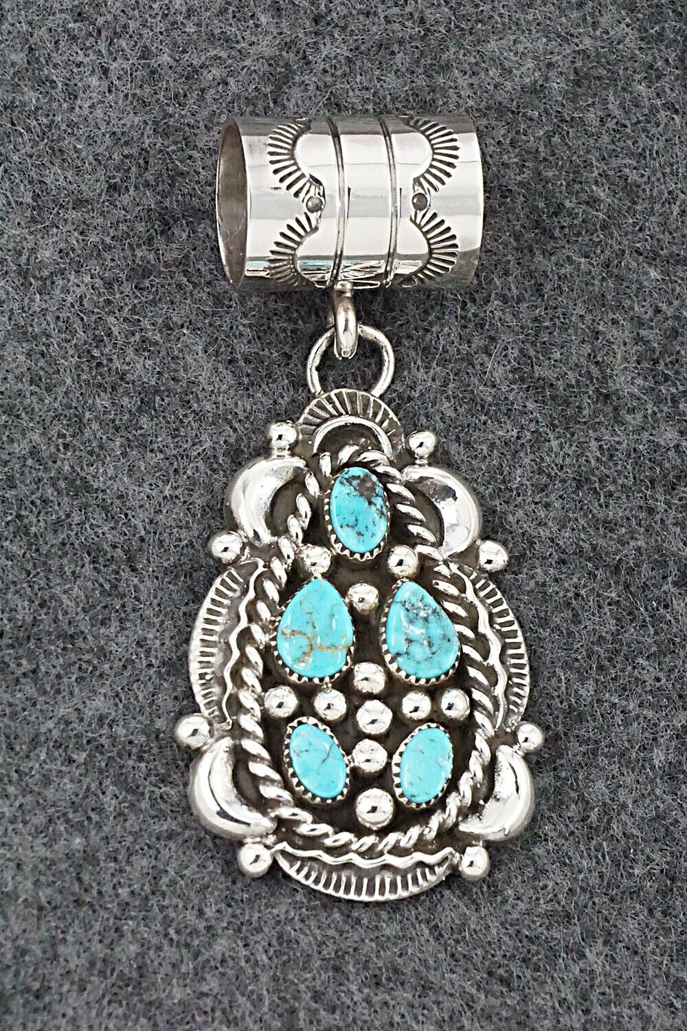 Turquoise & Sterling Silver Pendant - Jennifer Cayaditto