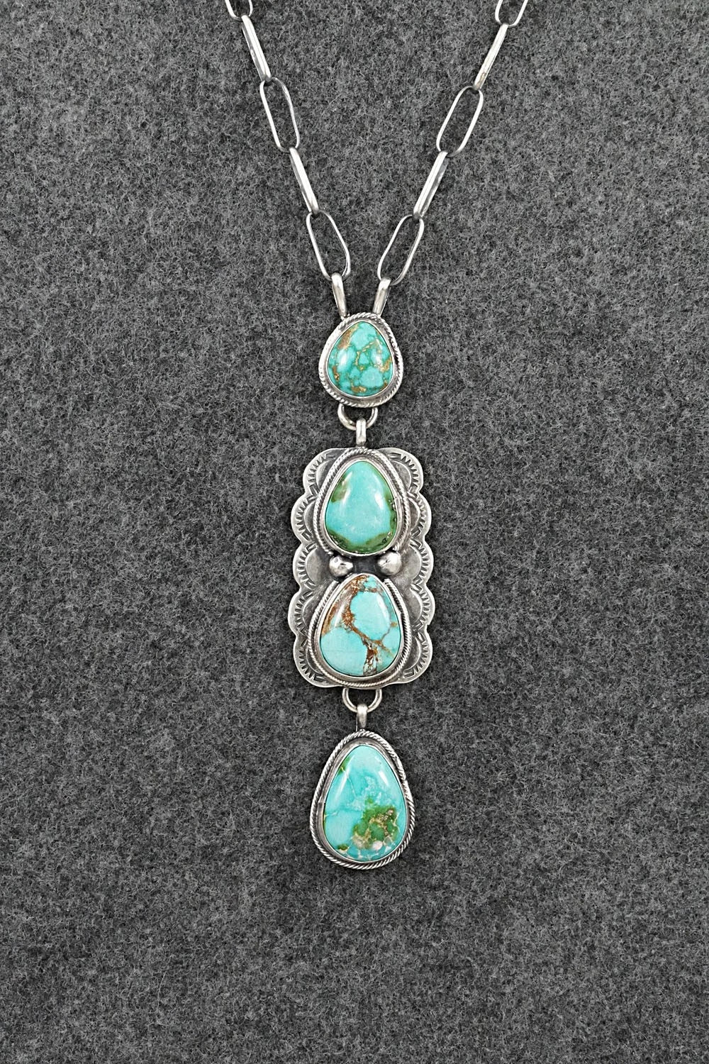 Turquoise & Sterling Silver Necklace - Bobby Johnson