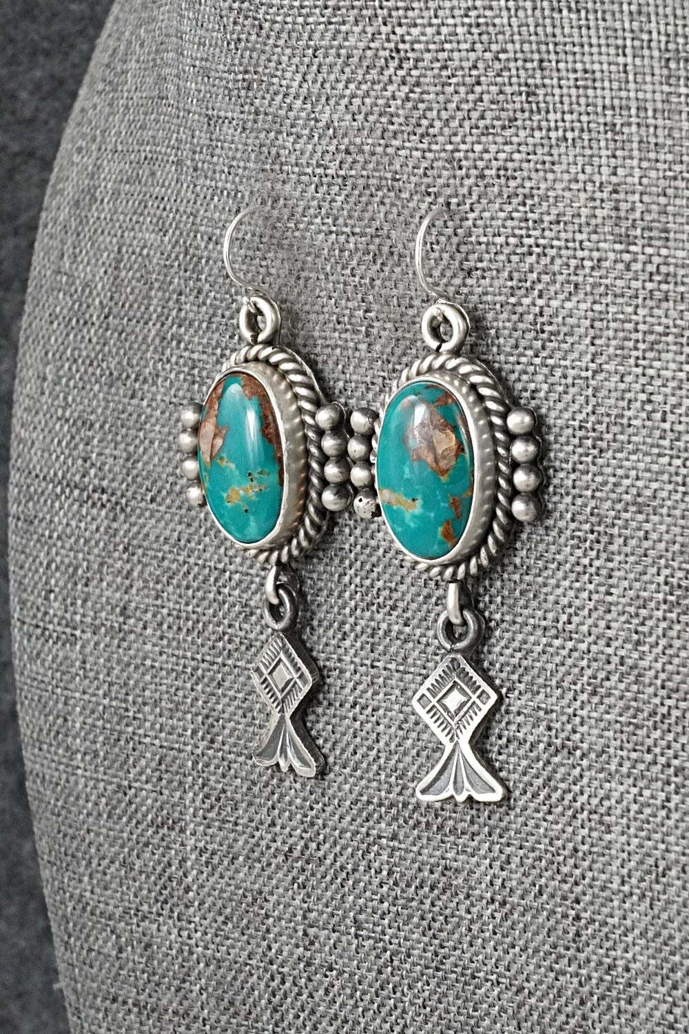 Turquoise & Sterling Silver Earrings - Michael Calladitto