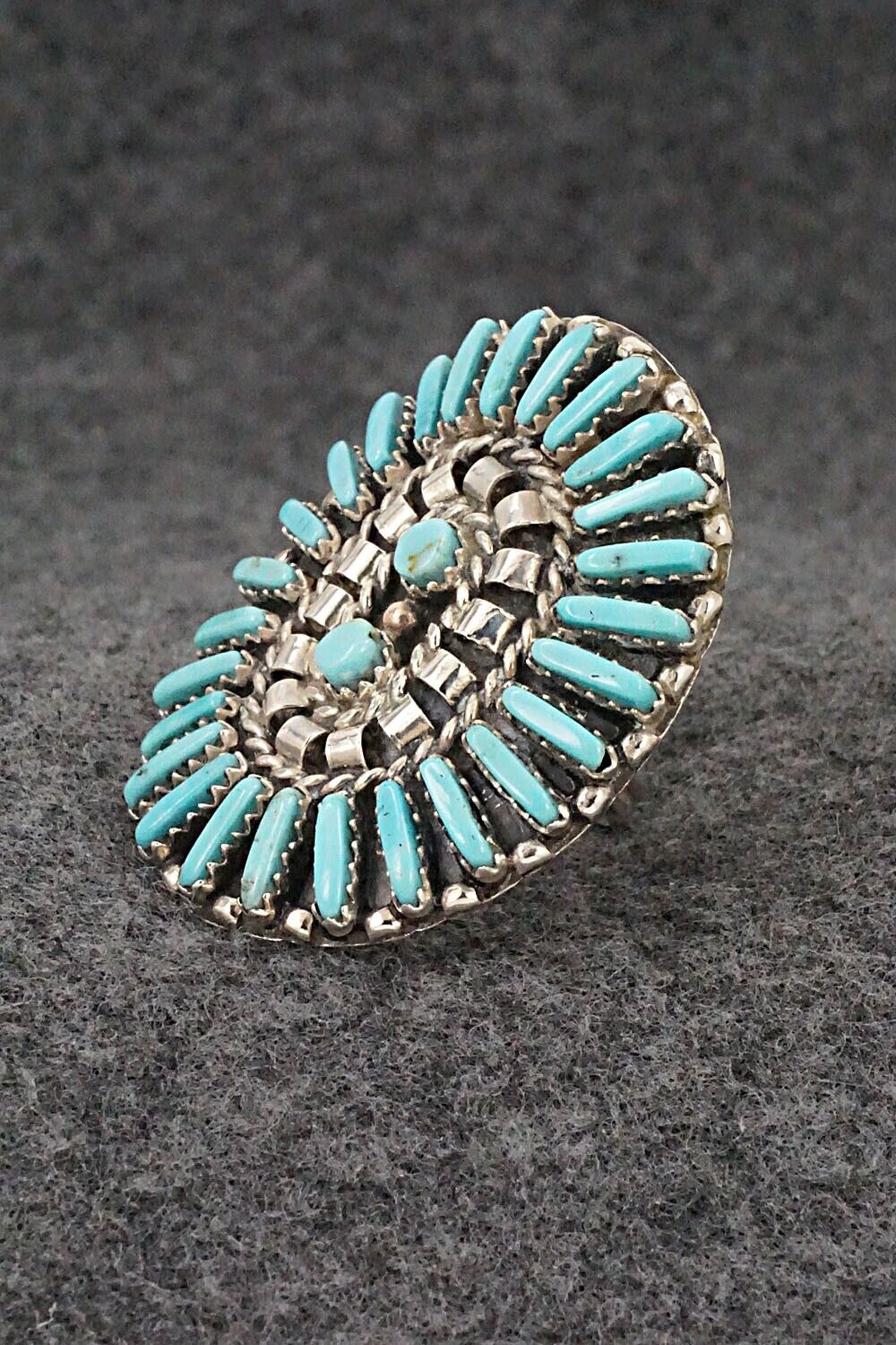 Turquoise & Sterling Silver Ring - Charlie John - Size 7