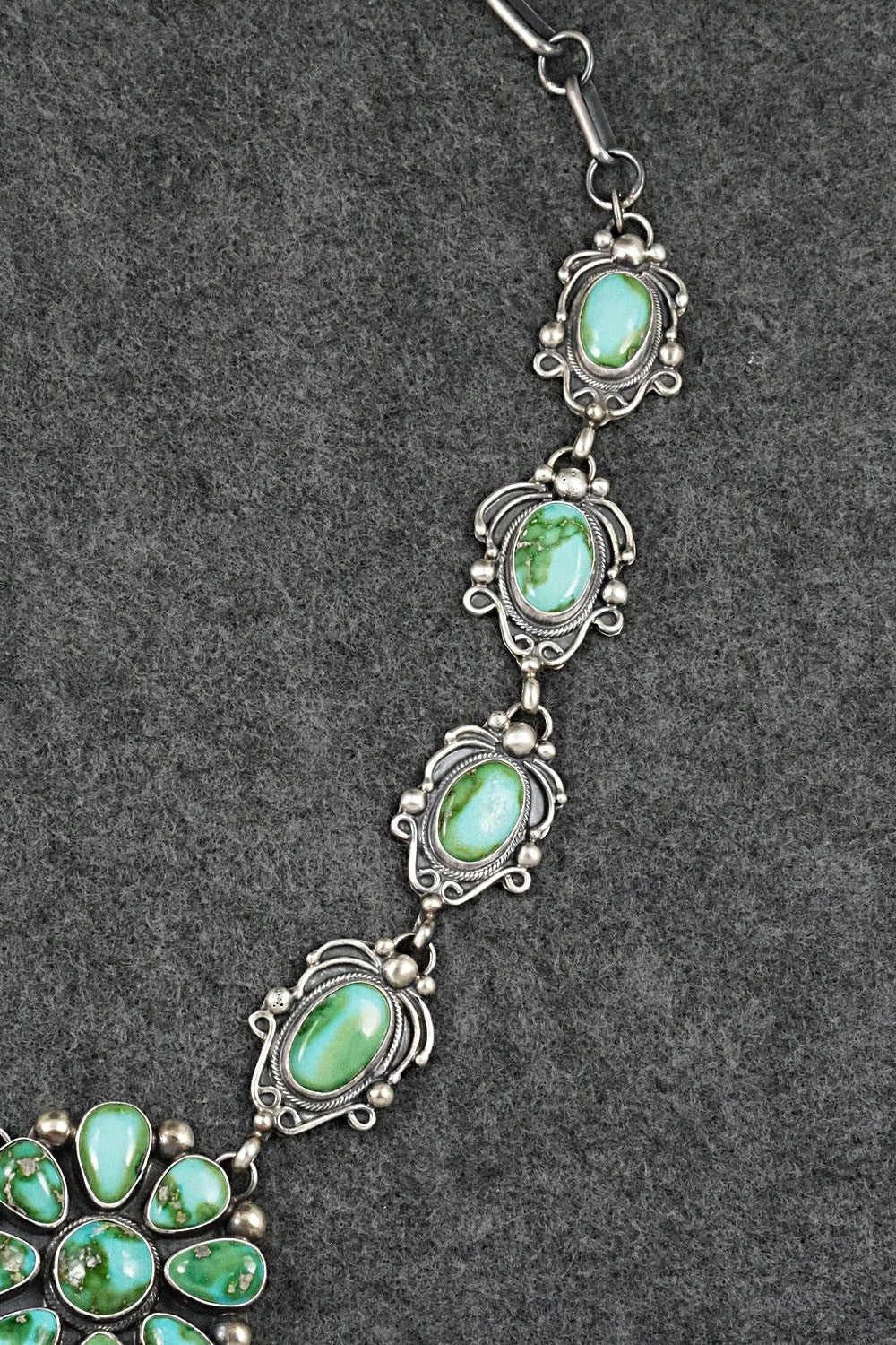 Turquoise & Sterling Silver Necklace and Earrings Set - Kathleen Livingston