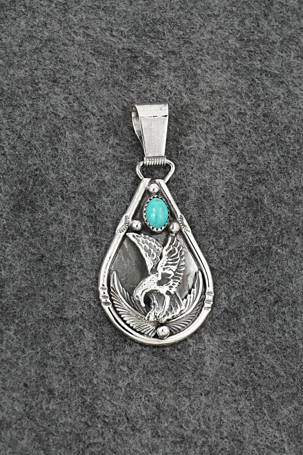 Turquoise & Sterling Silver Pendant - Darrell Morgan