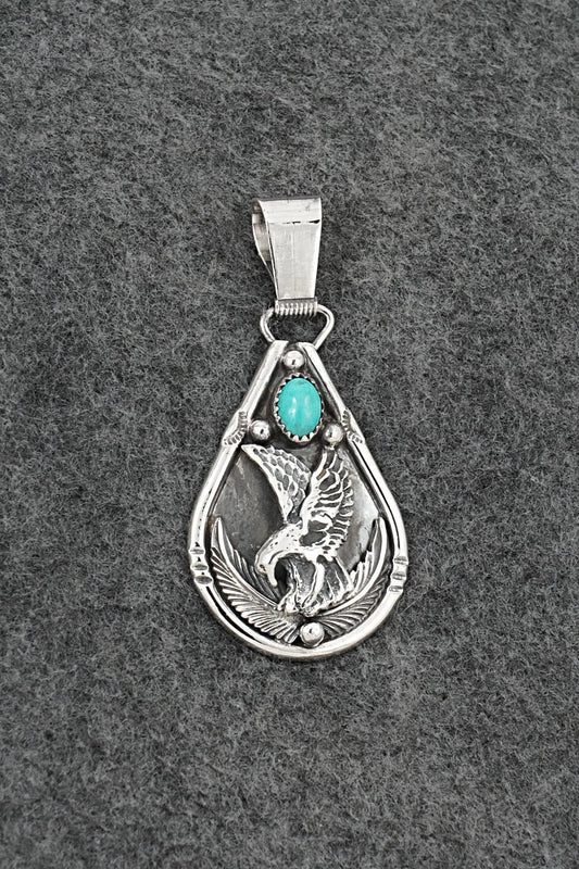 Turquoise & Sterling Silver Pendant - Darrell Morgan