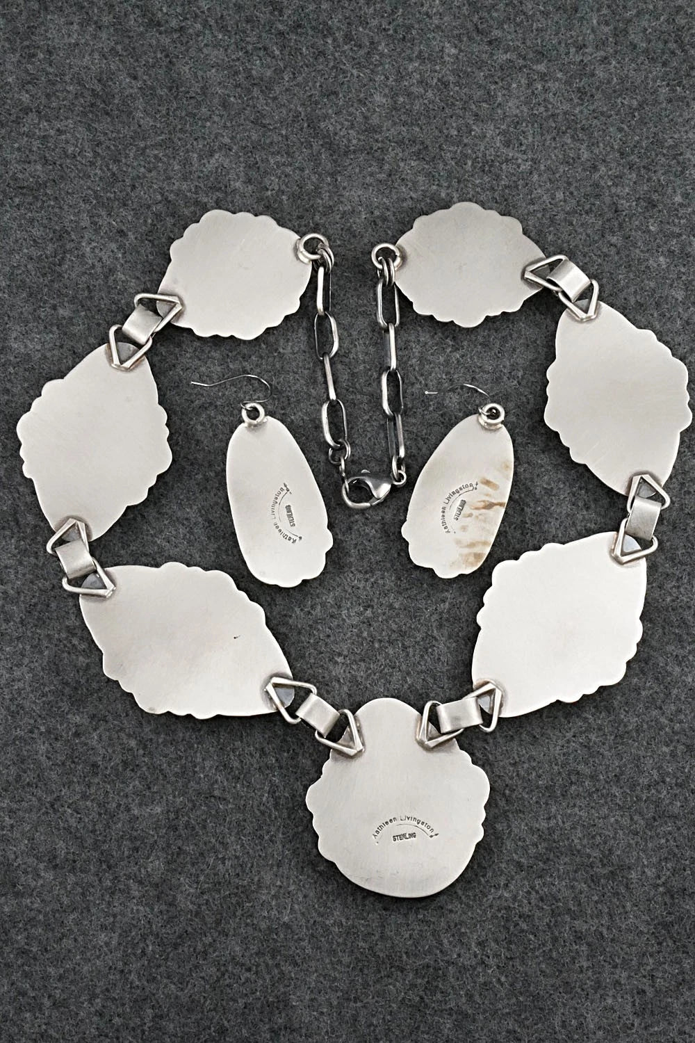 Turquoise & Sterling Silver Necklace and Earrings Set - Kathleen Livingston