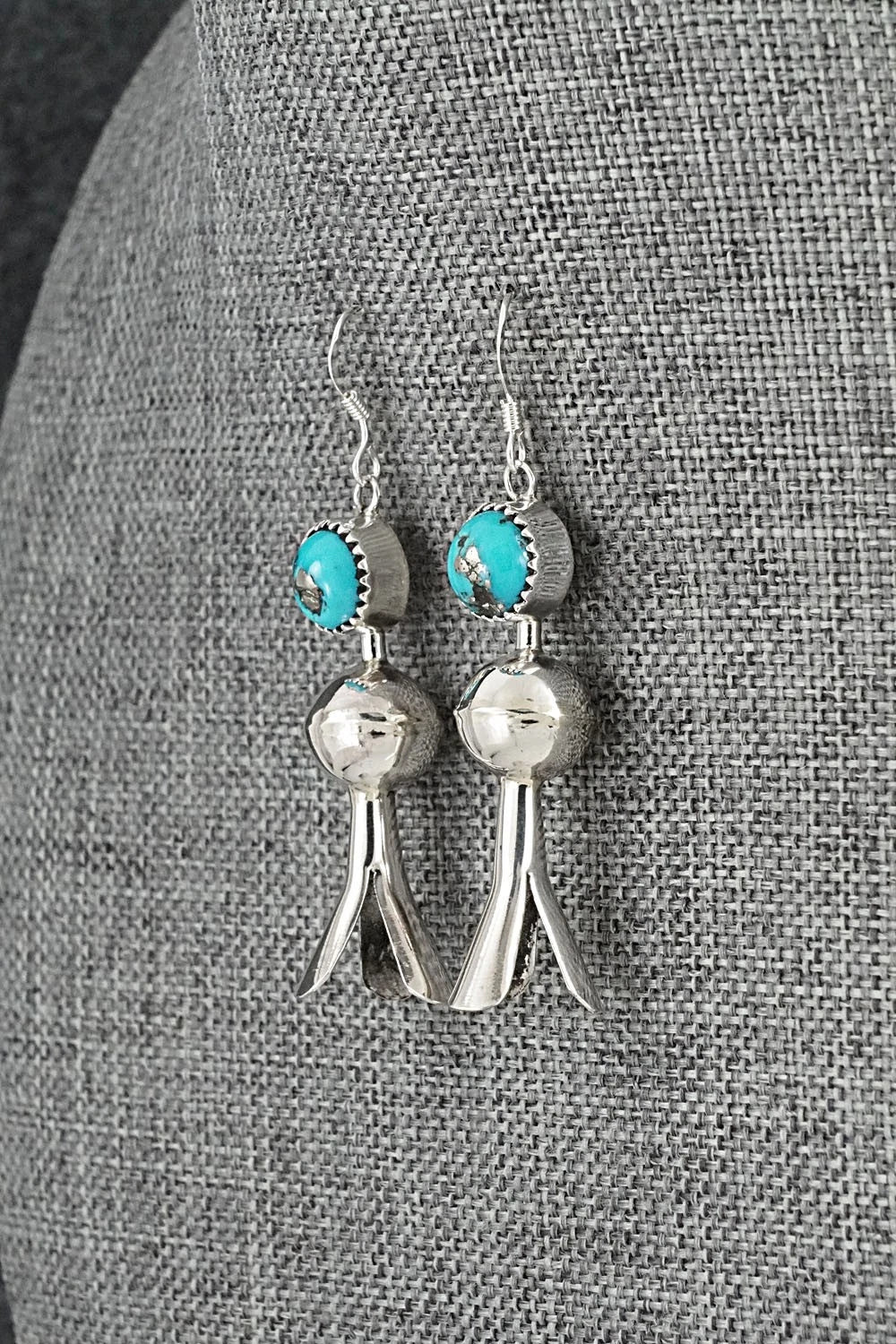 Turquoise & Sterling Silver Blossom Earrings - Emily Tsosie