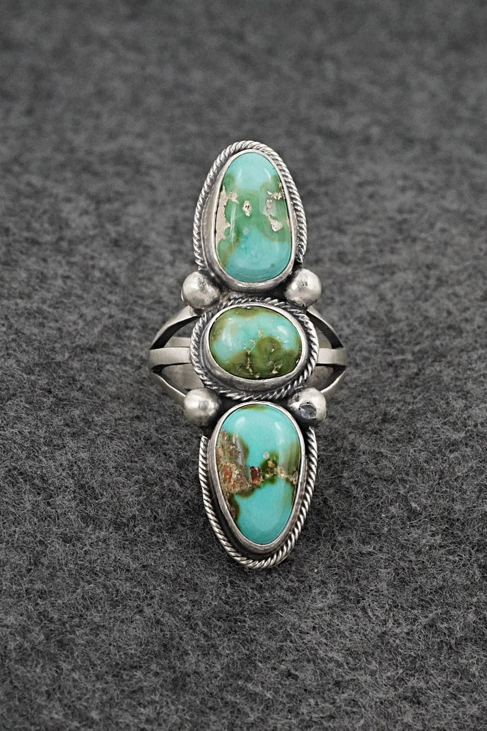 Turquoise & Sterling Silver Ring - Bobby Johnson - Size 9