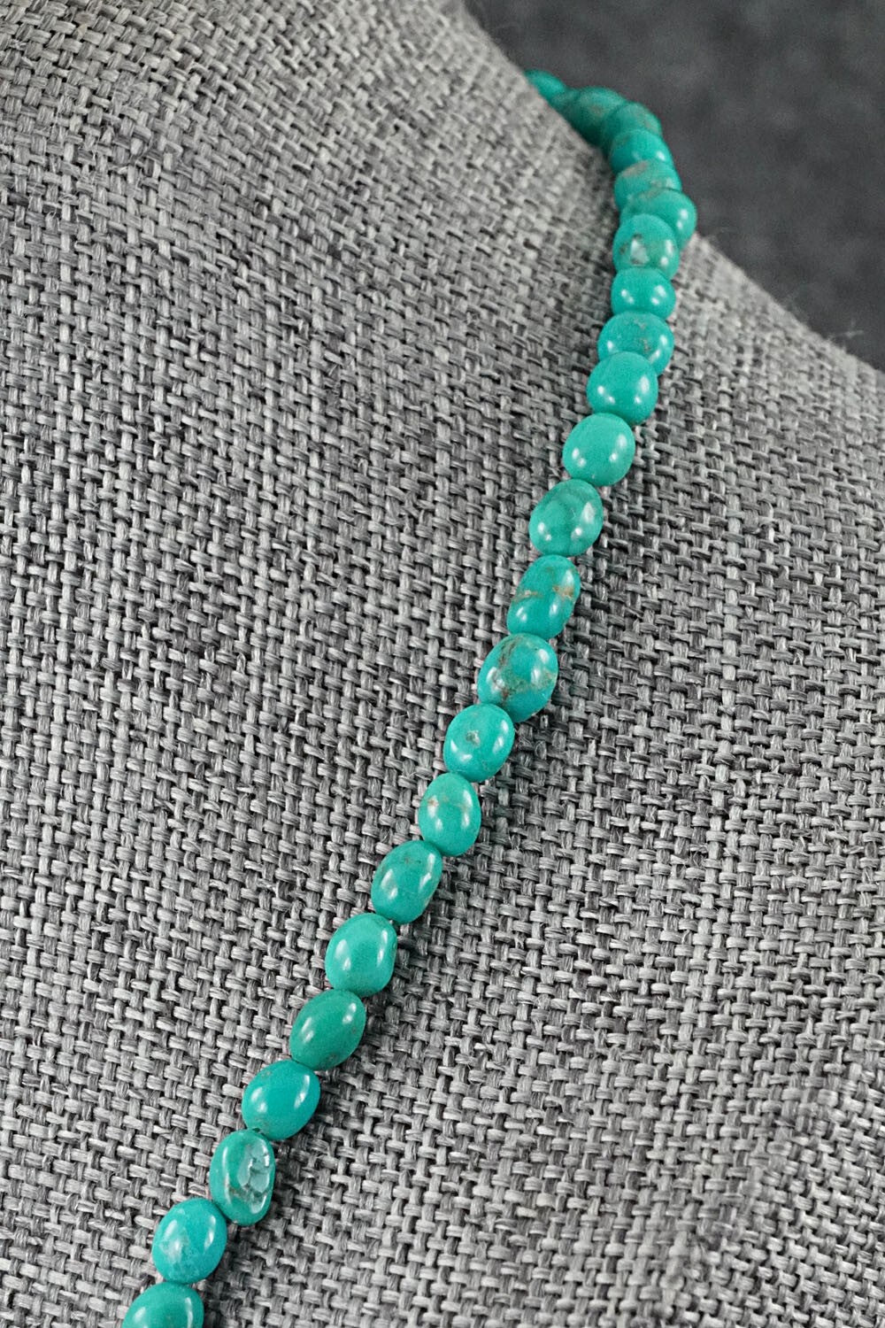 Turquoise & Sterling Silver Necklace 16" - Helen Tsosie