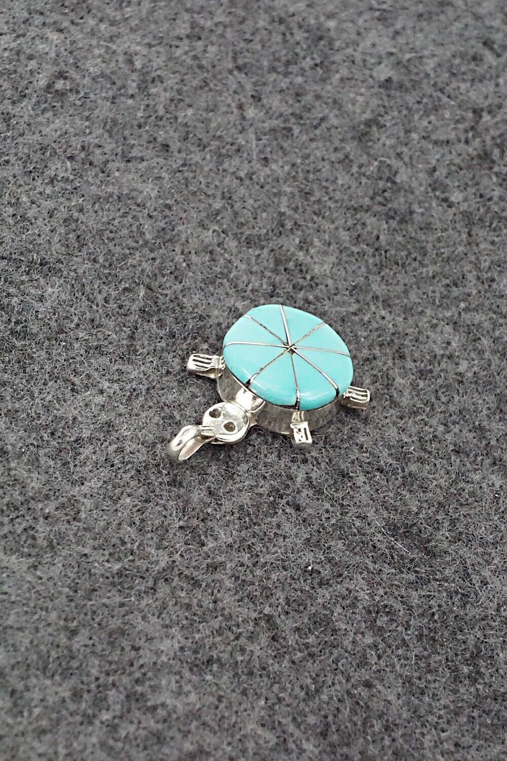 Turquoise and Sterling Silver Pendant - Johnson Laweka