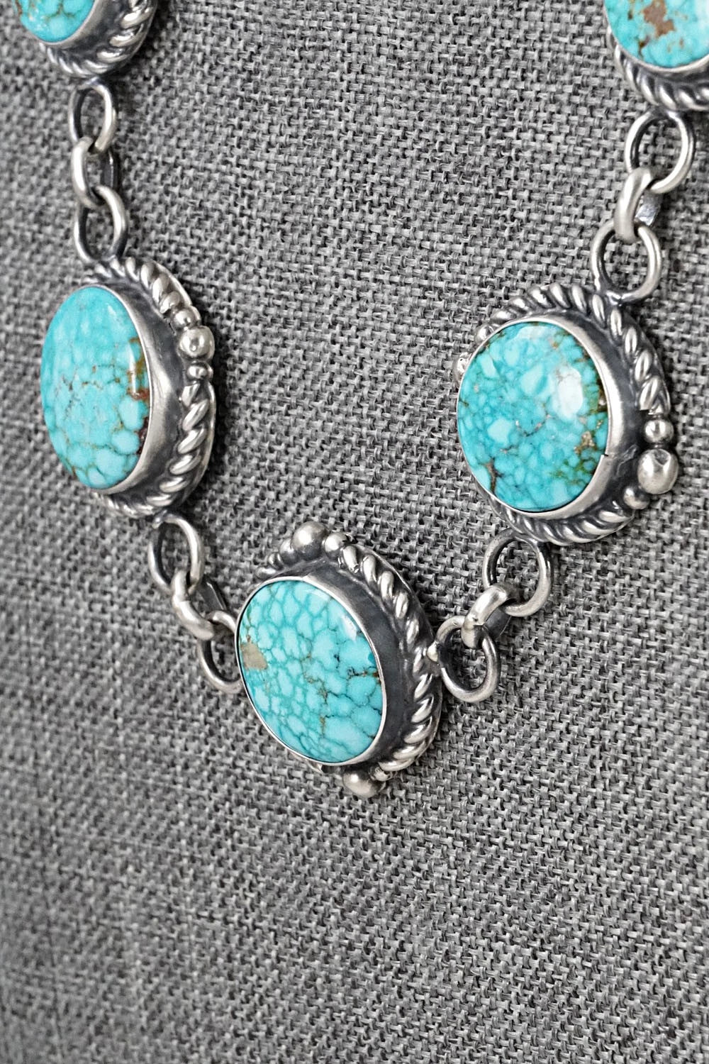 Turquoise & Sterling Silver Necklace and Earrings Set - Anthony Brown