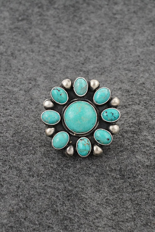 Turquoise & Sterling Silver Ring - Kathleen Livingston - Size Adjustable