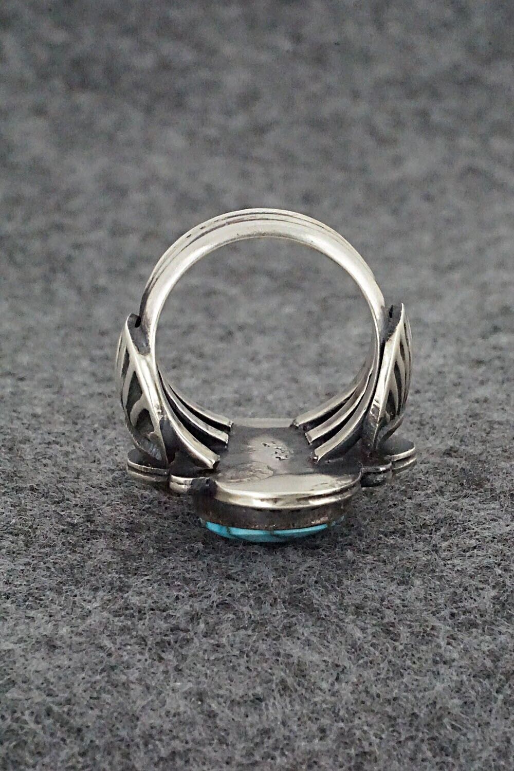 Turquoise & Sterling Silver Ring - Gilbert Tom - Size 8
