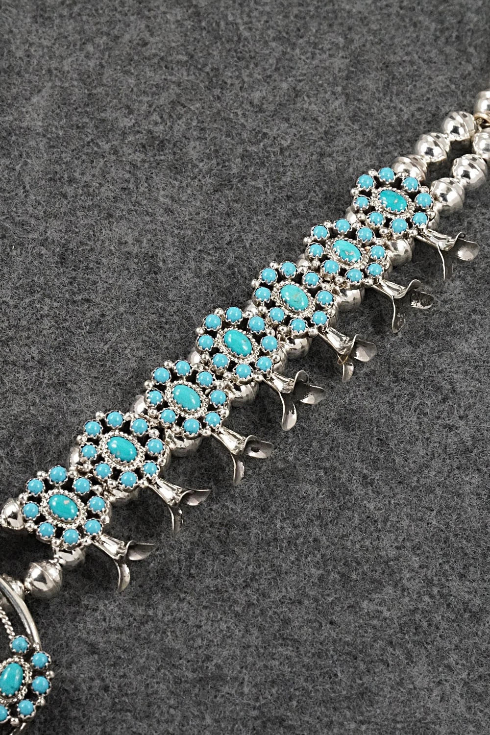 Turquoise & Sterling Silver Squash Blossom Set - Nathaniel Kurley