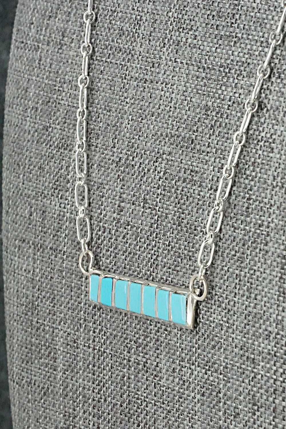 Turquoise & Sterling Silver Necklace - Glennetta Luna