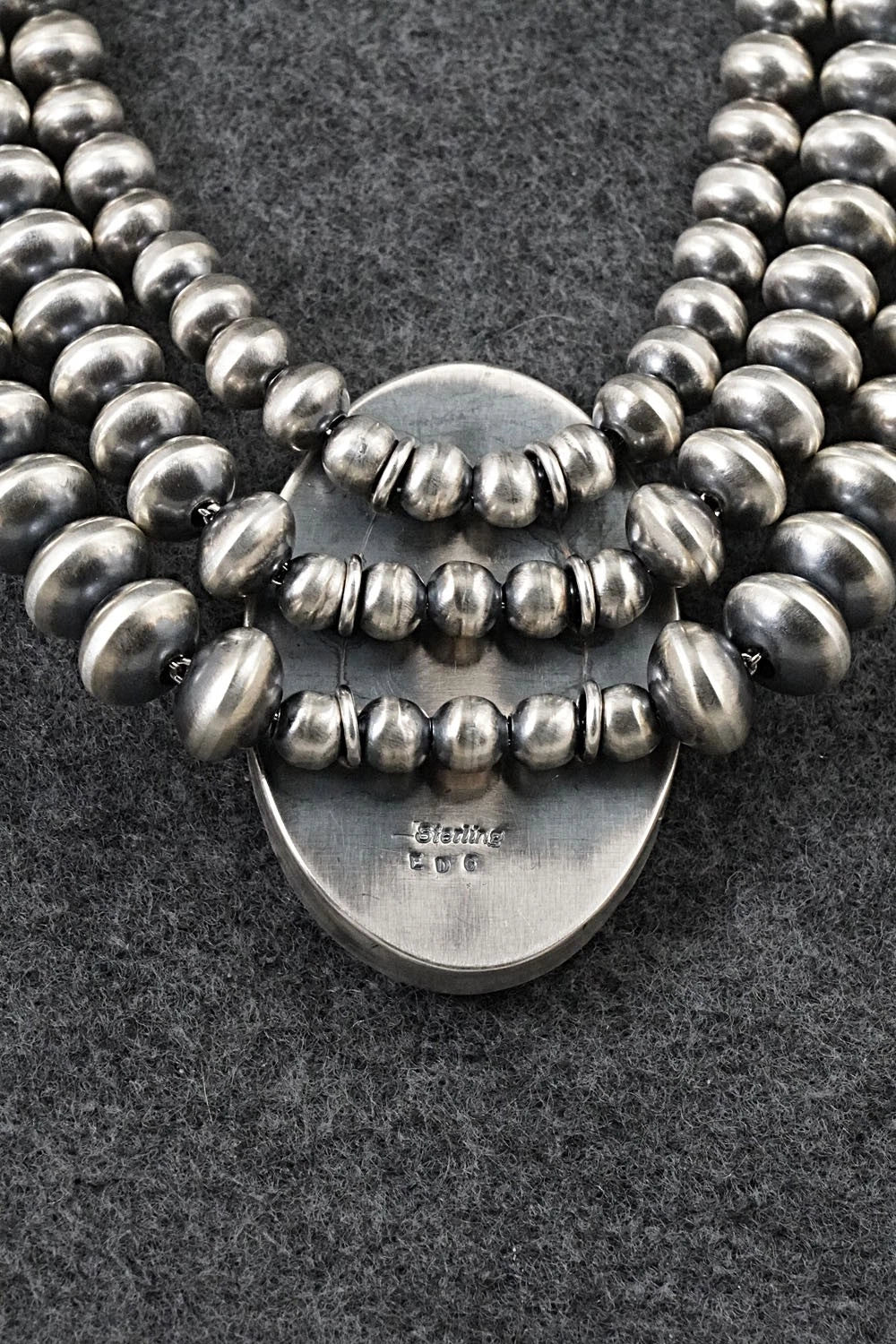 White Buffalo & Sterling Silver Navajo Pearl Necklace - Gruber & Halwood