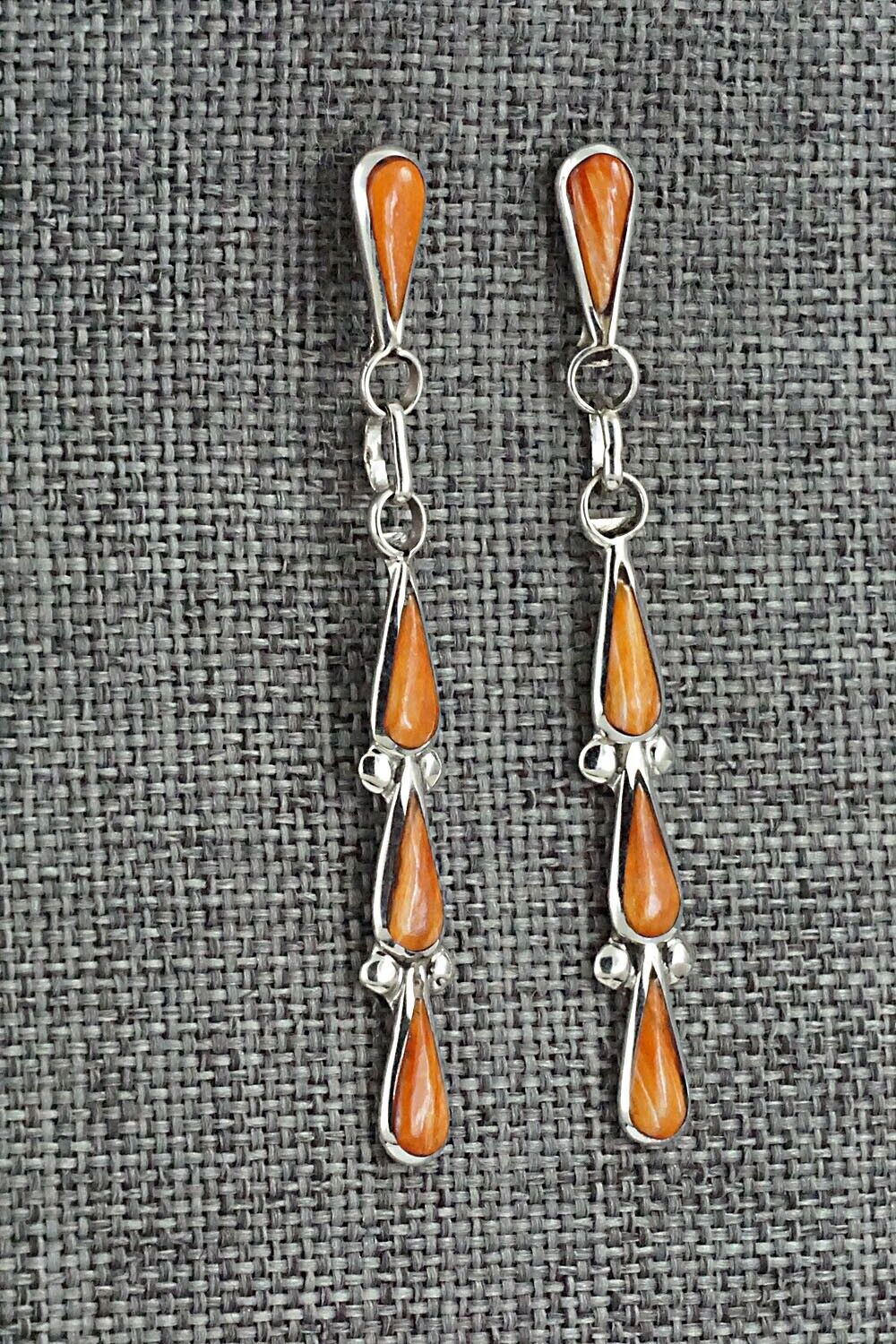 Spiny Oyster & Sterling Silver Earrings - Angela Gasper