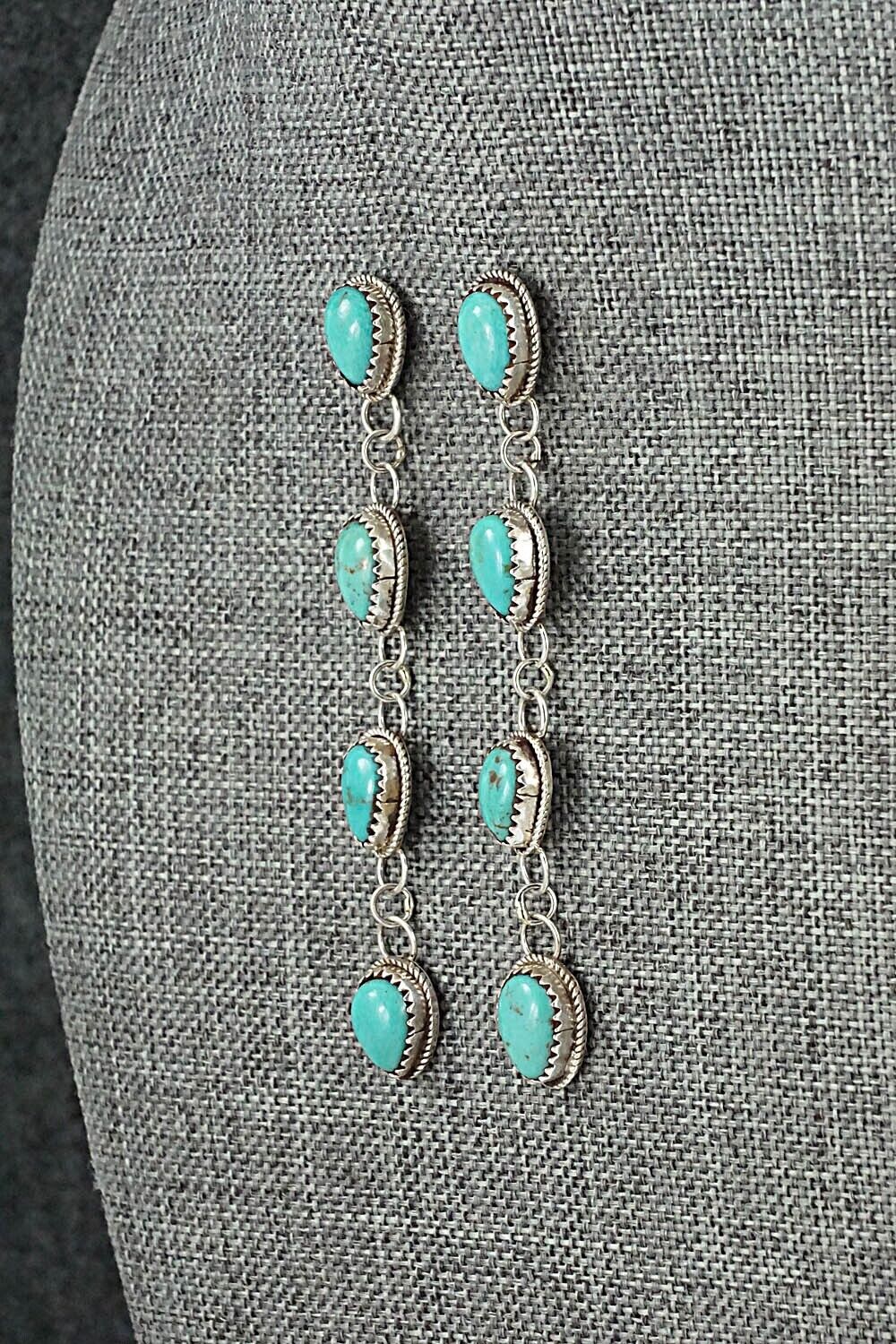 Turquoise & Sterling Silver Earrings - Ernest Hawthorne