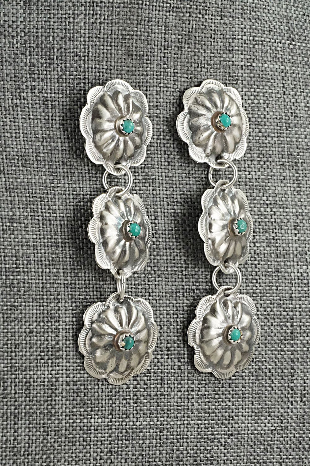 Turquoise and Sterling Silver Earrings - Joan Begay