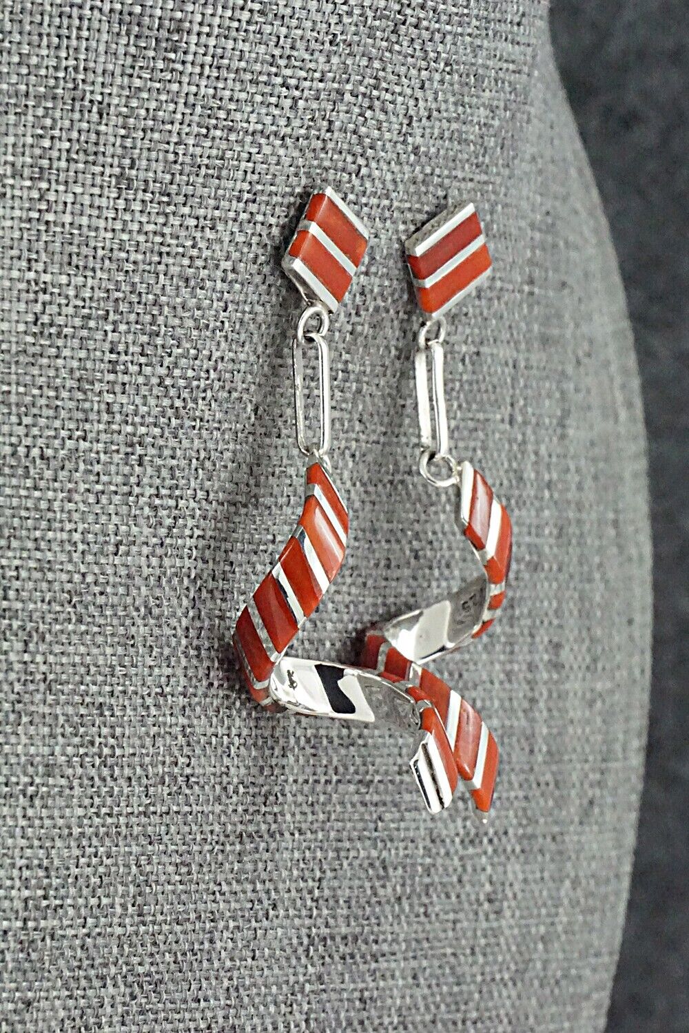 Coral & Sterling Silver Earrings - Shawn Shetya