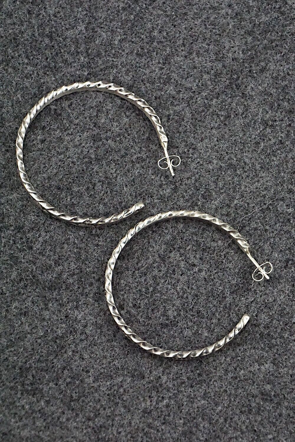 Sterling Silver Hoop Earrings - Elaine Tahe