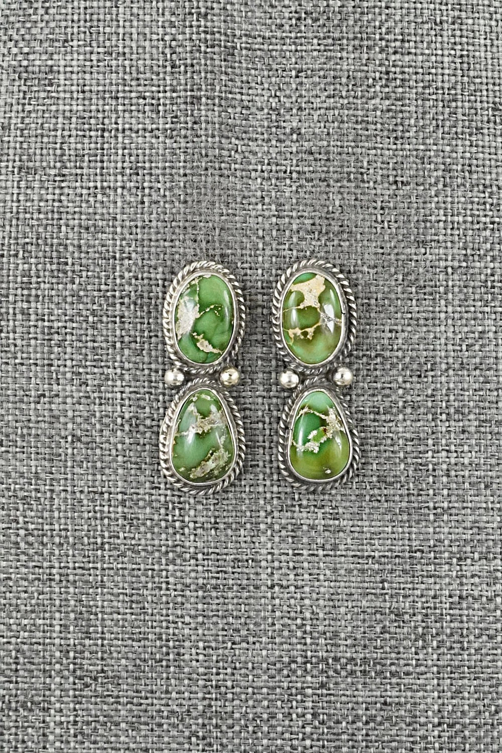 Turquoise & Sterling Silver Earrings - Eugene Gruber