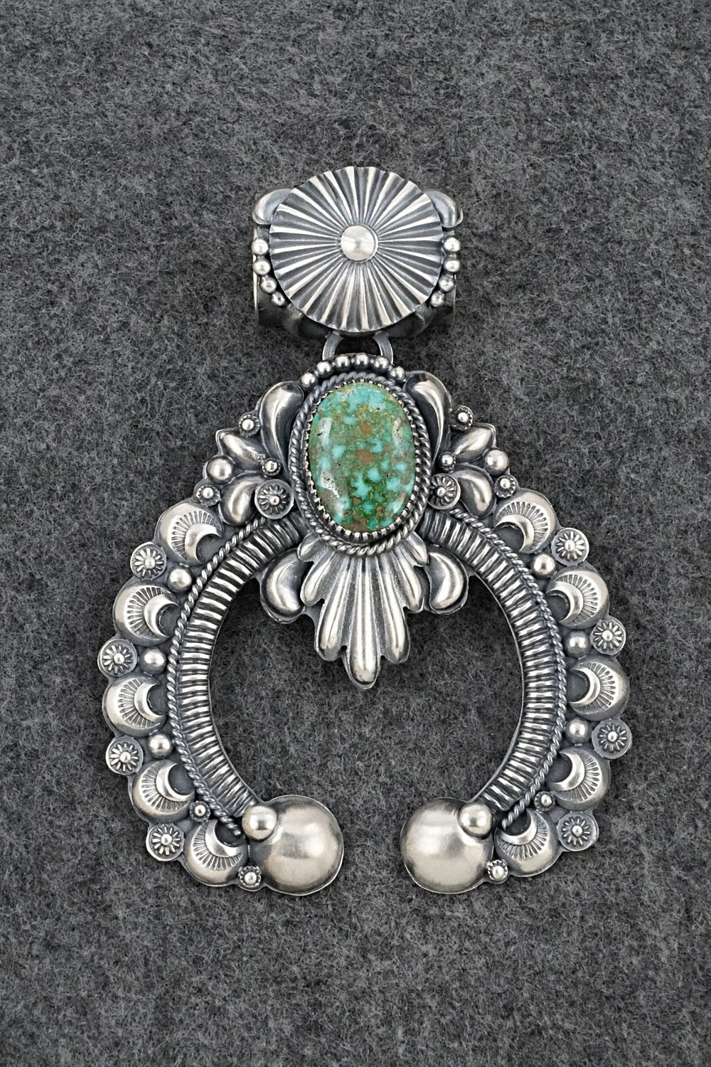 Turquoise & Sterling Silver Naja Pendant - Delbert Gordon