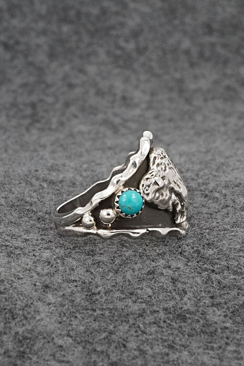 Turquoise & Sterling Silver Ring - Genevieve Francisco - Size 12