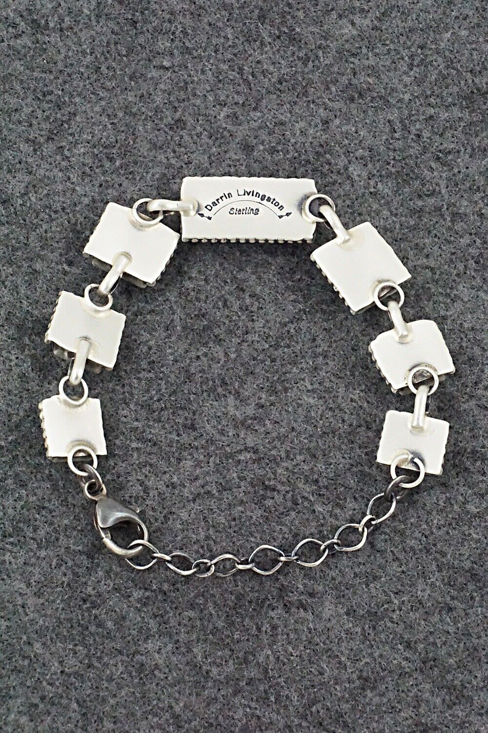 Turquoise & Sterling Silver Link Bracelet - Darrin Livingston