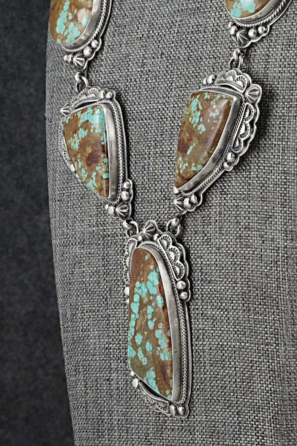 Turquoise & Sterling Silver Necklace and Earrings Set - Randy Boyd