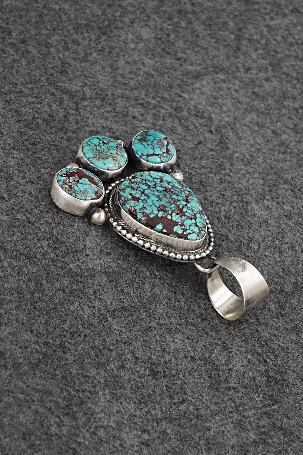 Turquoise & Sterling Silver Pendant and Earrings Set - Bobby Johnson