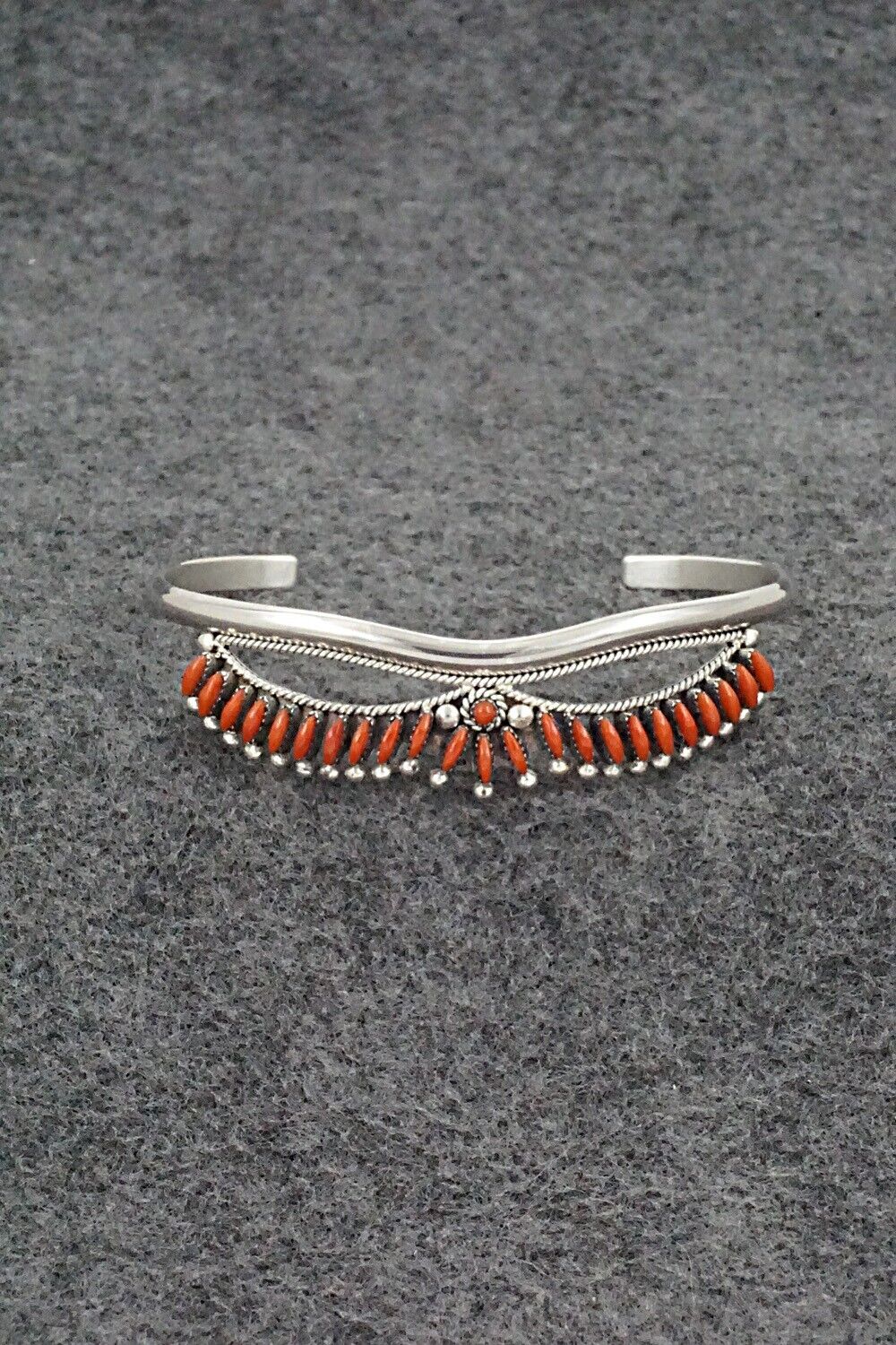 Coral & Sterling Silver Bracelet - Stewart Nakatewa