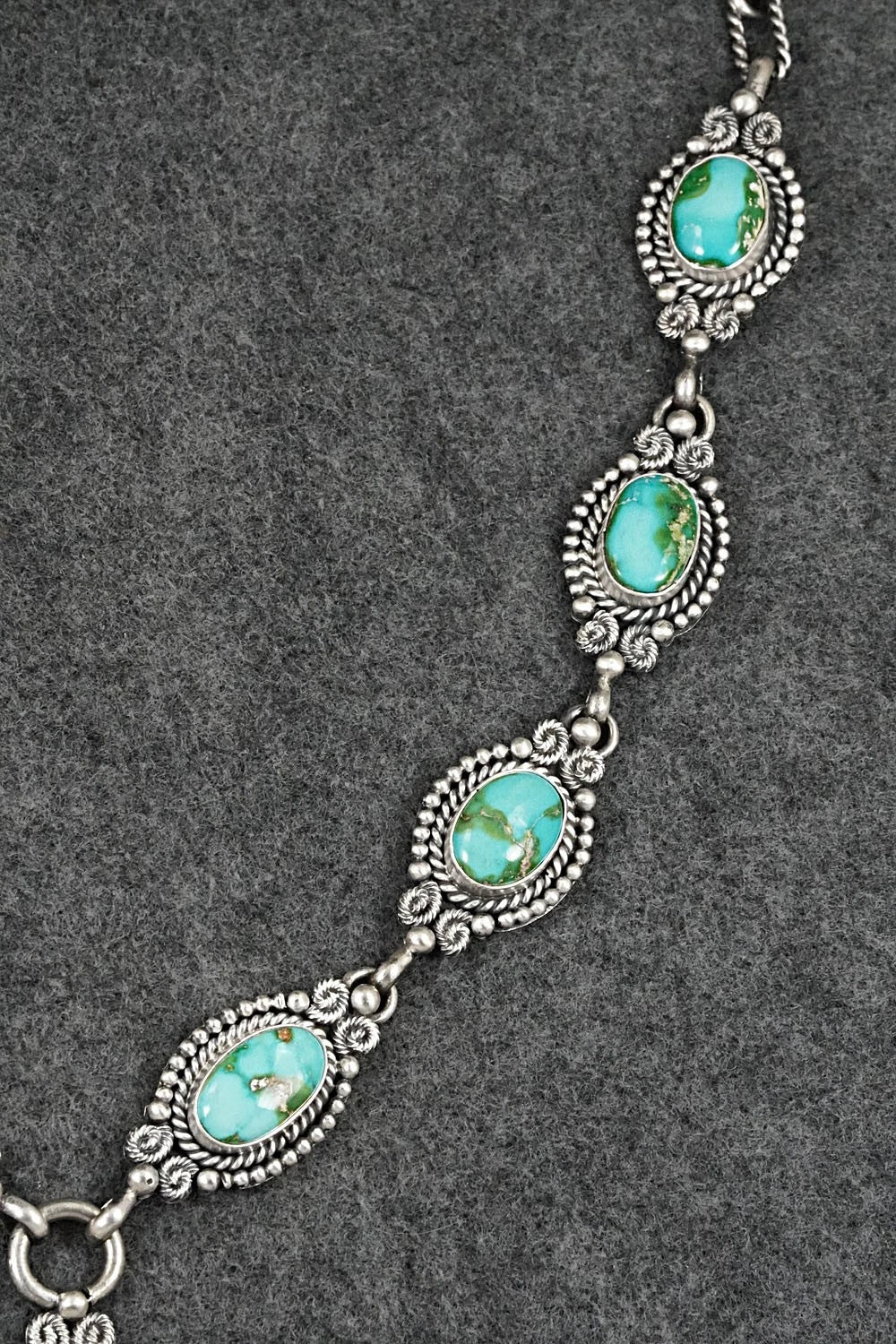 Turquoise & Sterling Silver Necklace and Earrings Set - Rosita Calladitto