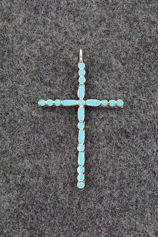 Turquoise & Sterling Silver Pendant - Rupert Shetima