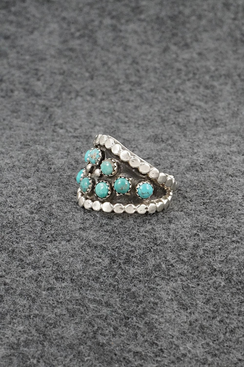 Turquoise & Sterling Silver Ring - Harry B. Yazzie - Size 8.5