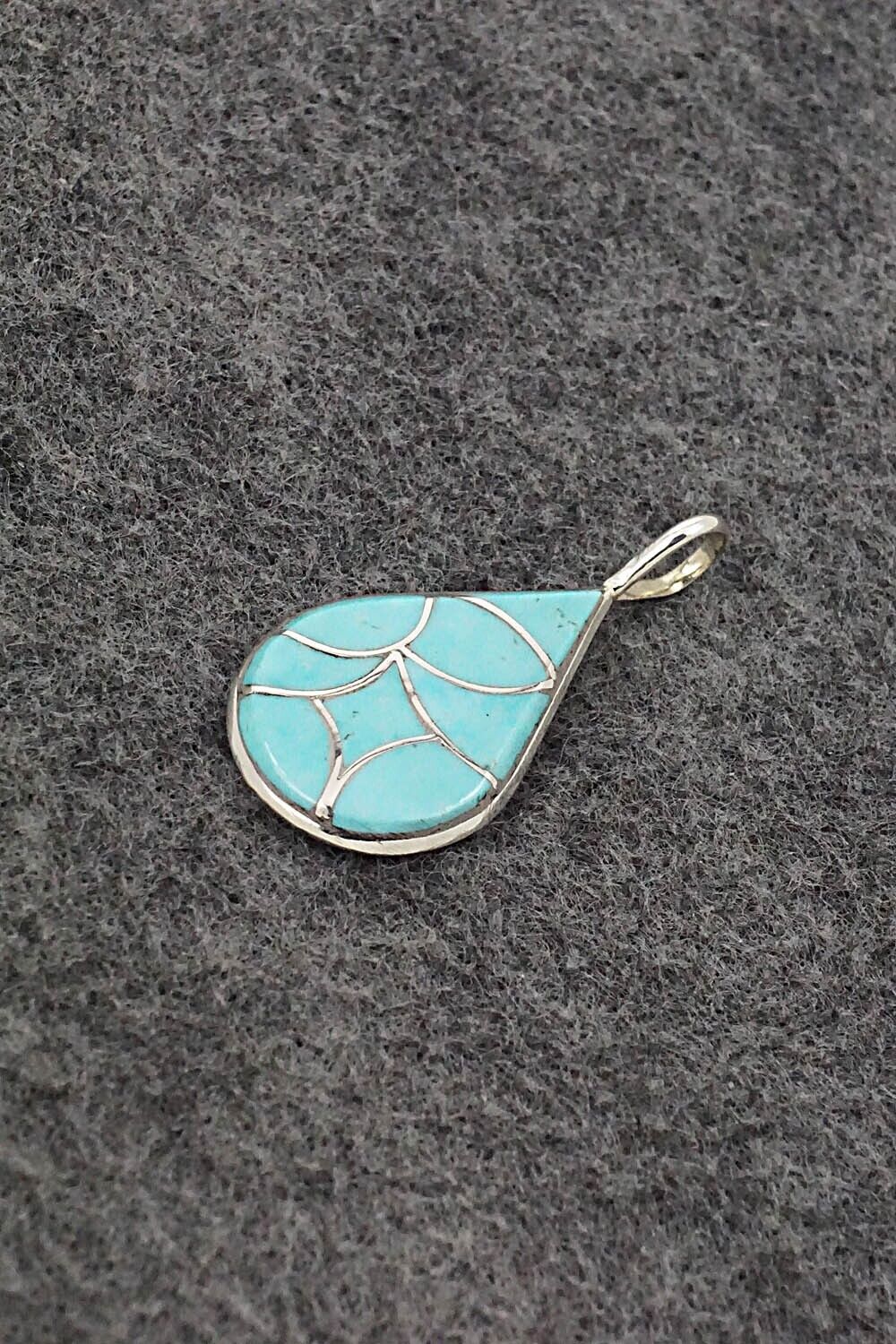 Turquoise & Sterling Silver Pendant - Delorna Lahi