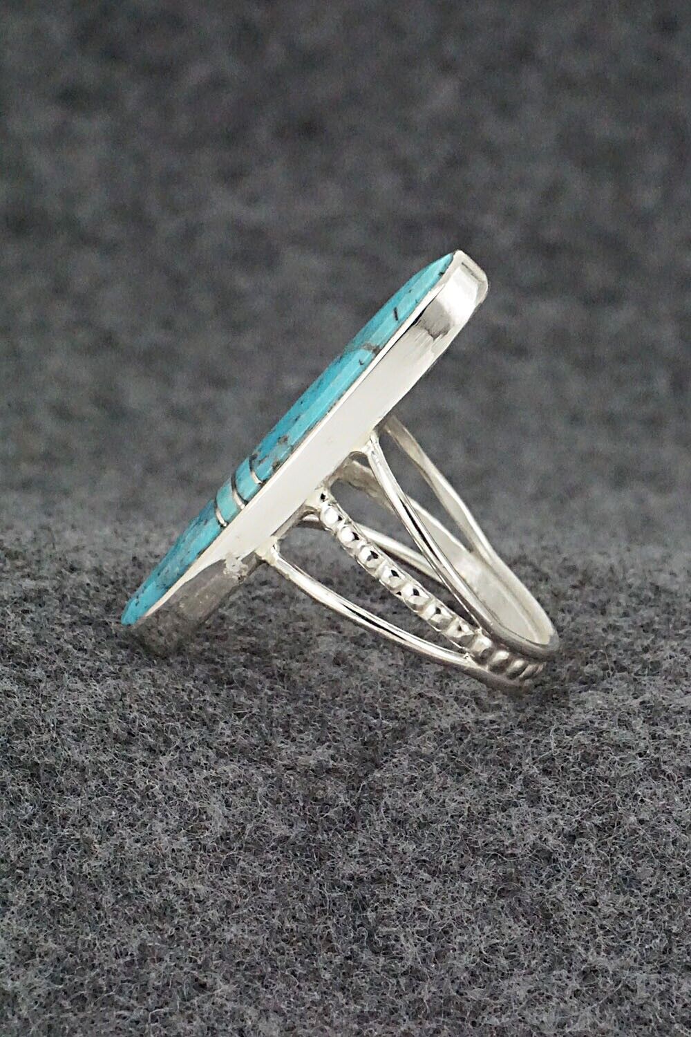 Turquoise & Sterling Silver Ring - Harold Smith - Size 8