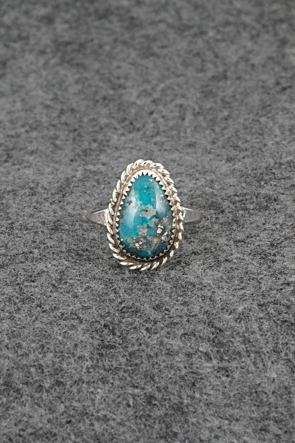 Turquoise & Sterling Silver Ring - Darius Arviso - Size 8.5