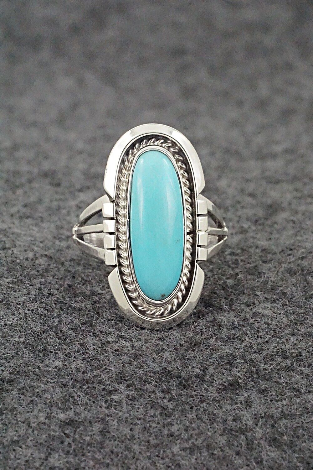 Turquoise & Sterling Silver Ring - Samuel Yellowhair - Size 6.75