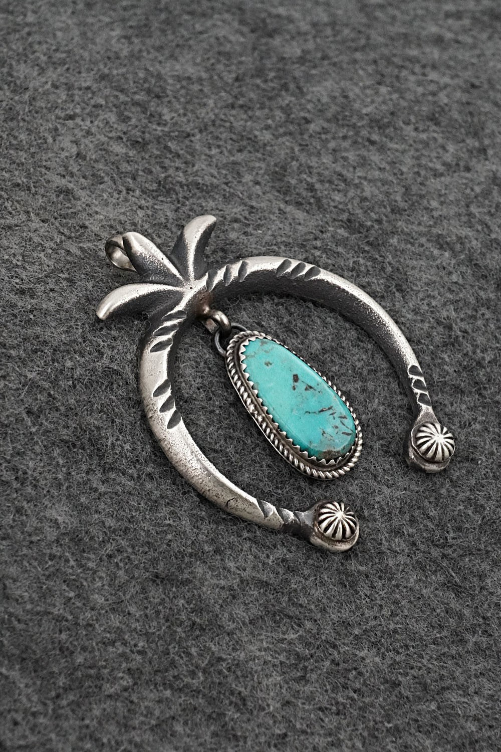 Turquoise & Sterling Silver Pendant - Martha Cayatiento