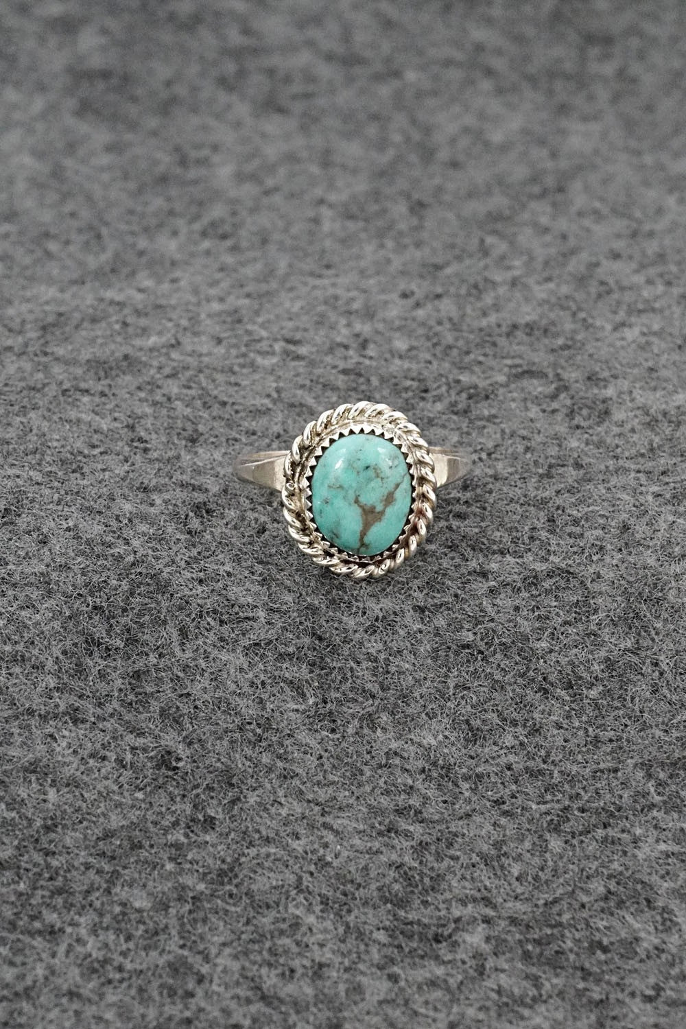 Turquoise & Sterling Silver Ring - Darius Arviso - Size 8