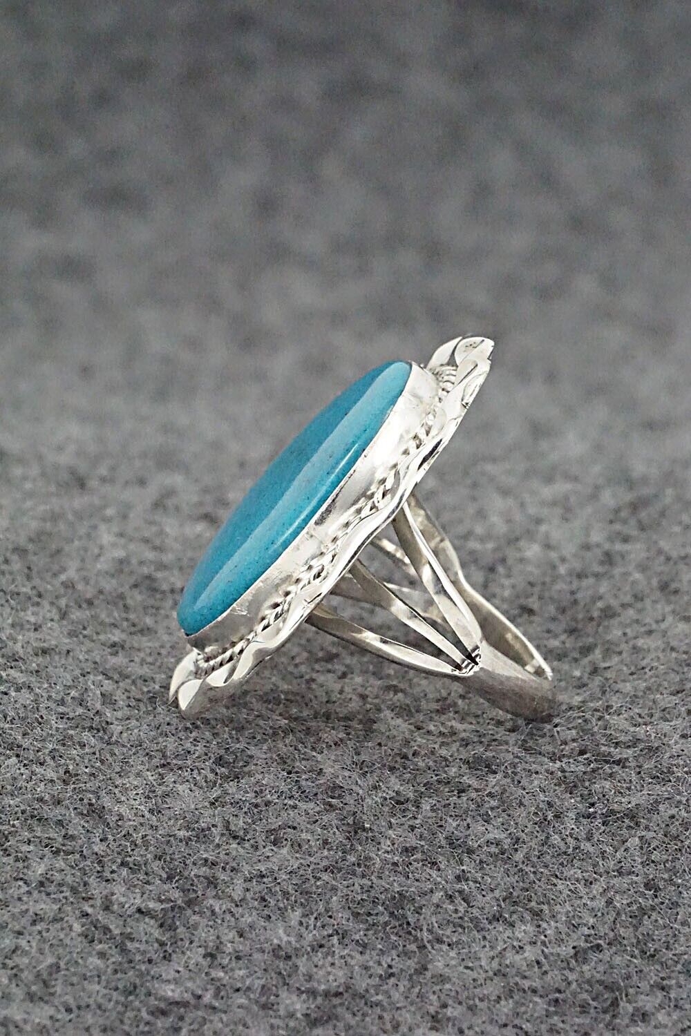 Turquoise & Sterling Silver Ring - Samuel Yellowhair - Size 6.75