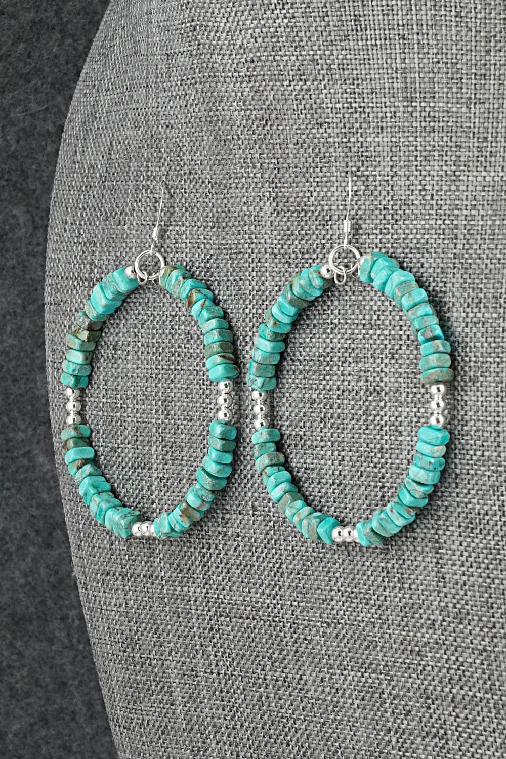 Turquoise & Sterling Silver Earrings - Doreen Jake