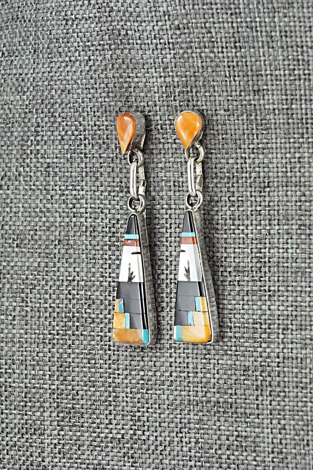 Multi-Stone Inlay & Sterling Silver Earrings - Jason Bobelu
