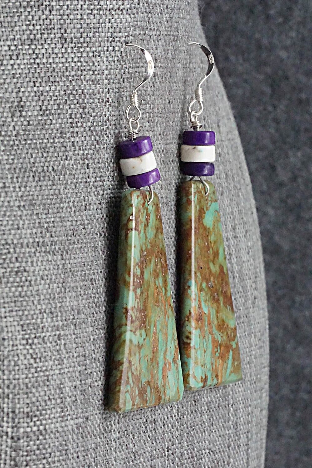 Turquoise & Sterling Silver Earrings - Lupe Lovato