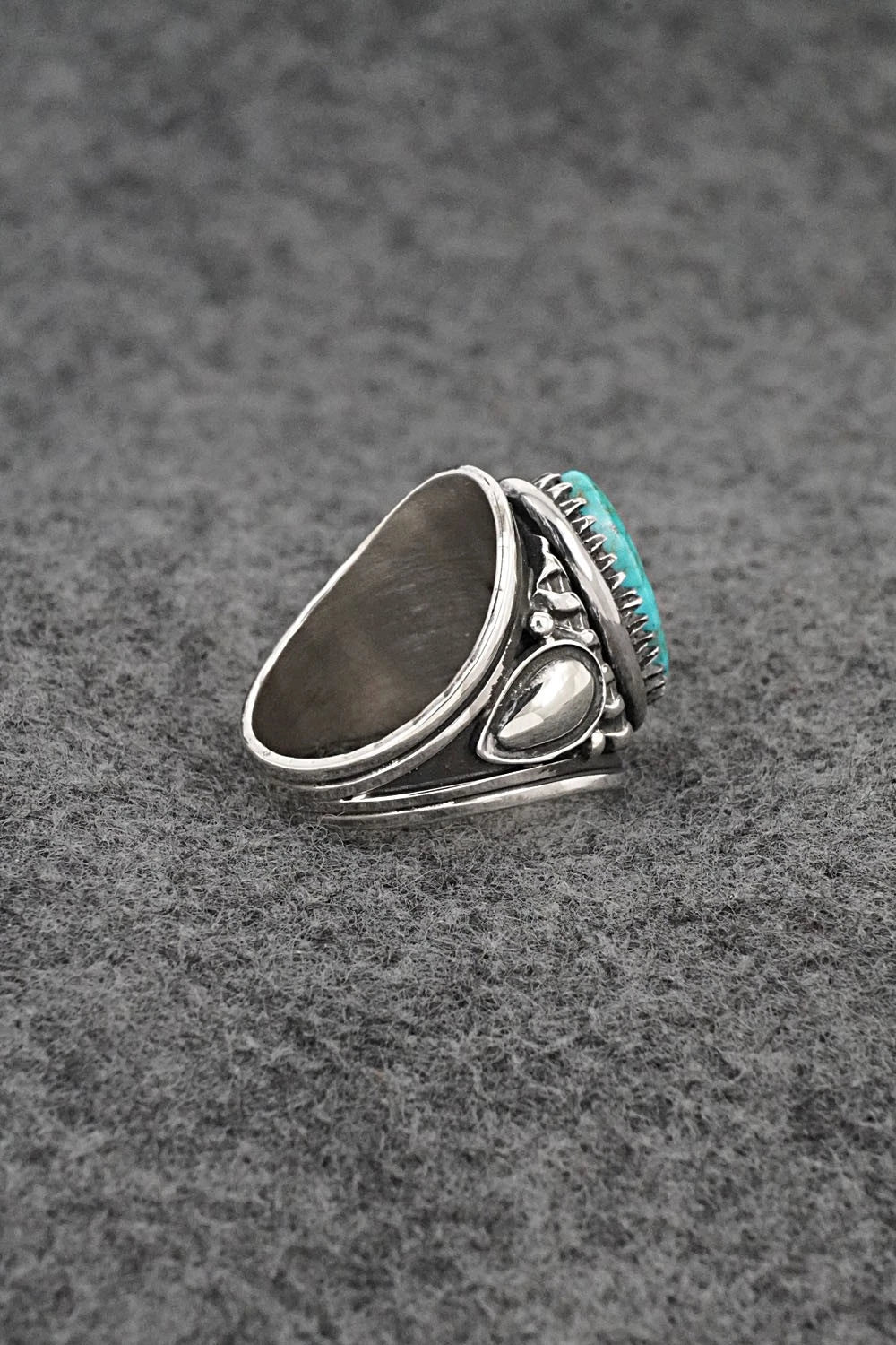 Turquoise & Sterling Silver Ring - Derrick Gordon - Size 7