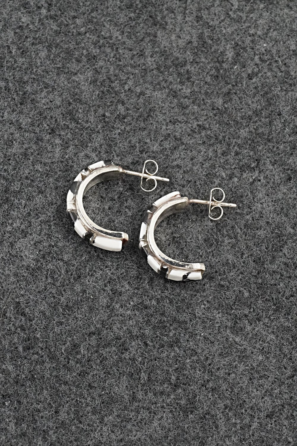 White Buffalo & Sterling Silver Earrings - Terrance Panteah