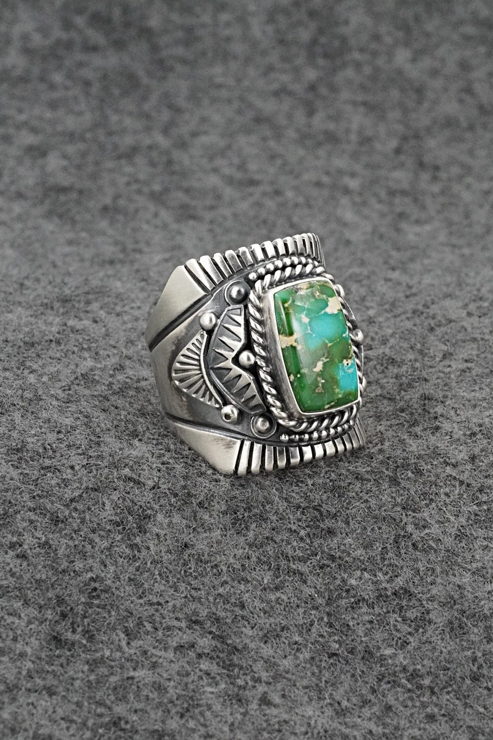 Turquoise & Sterling Silver Ring - Derrick Gordon - Size 11