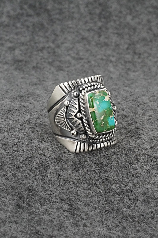 Turquoise & Sterling Silver Ring - Derrick Gordon - Size 11