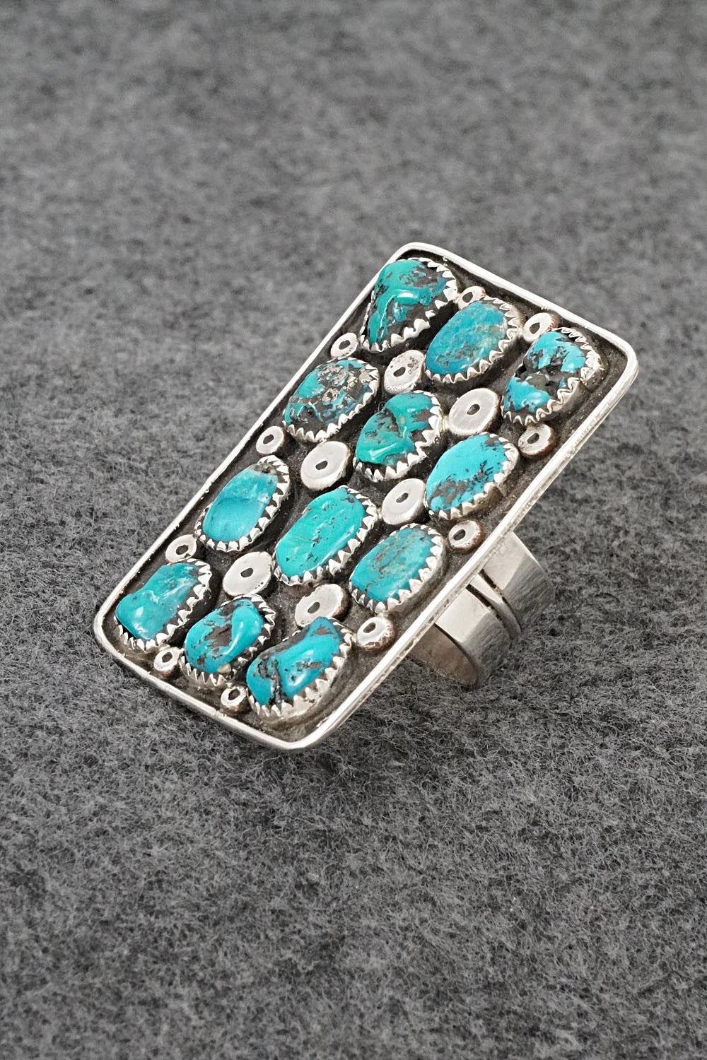 Turquoise & Sterling Silver Ring - Priscilla Reeder - Size 8