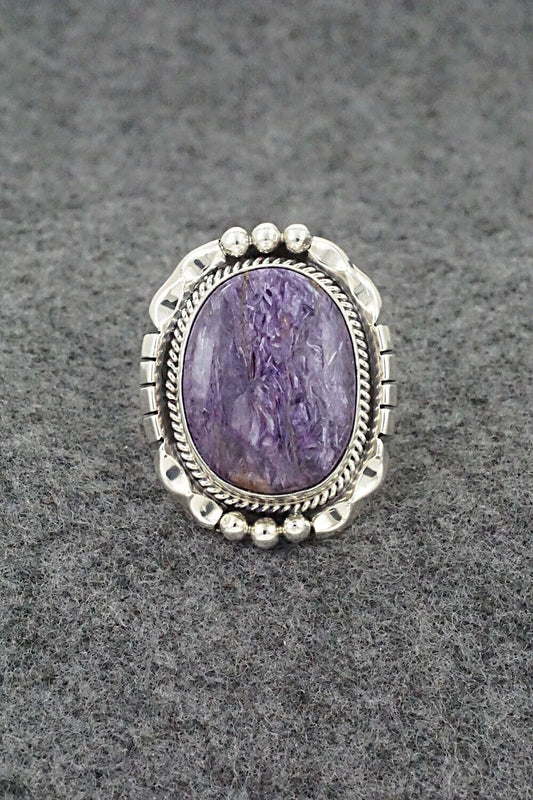 Charoite & Sterling Silver Ring - Samuel Yellowhair - Size 6.75