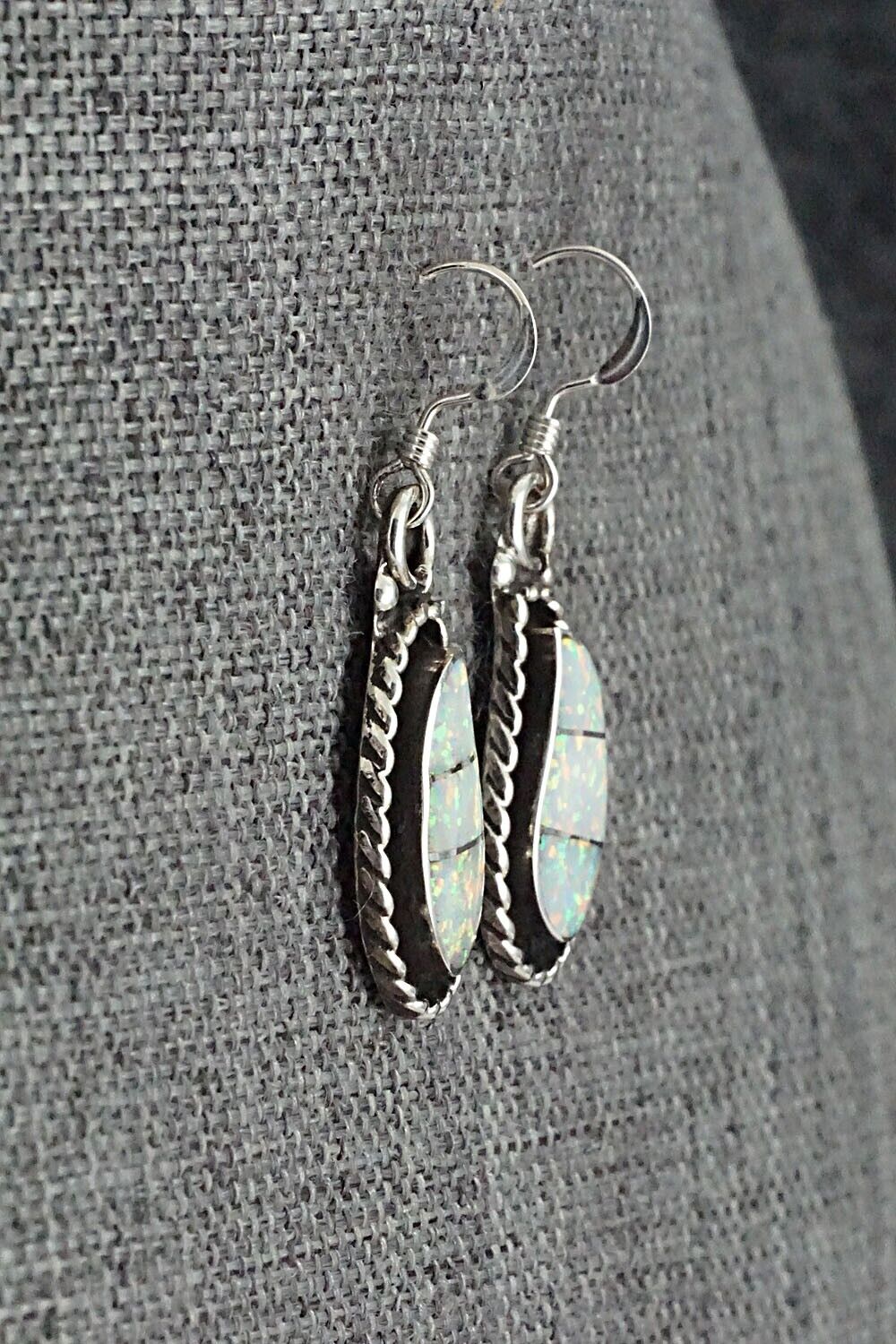 Opalite & Sterling Silver Inlay Earrings - Susie Lowsayatee